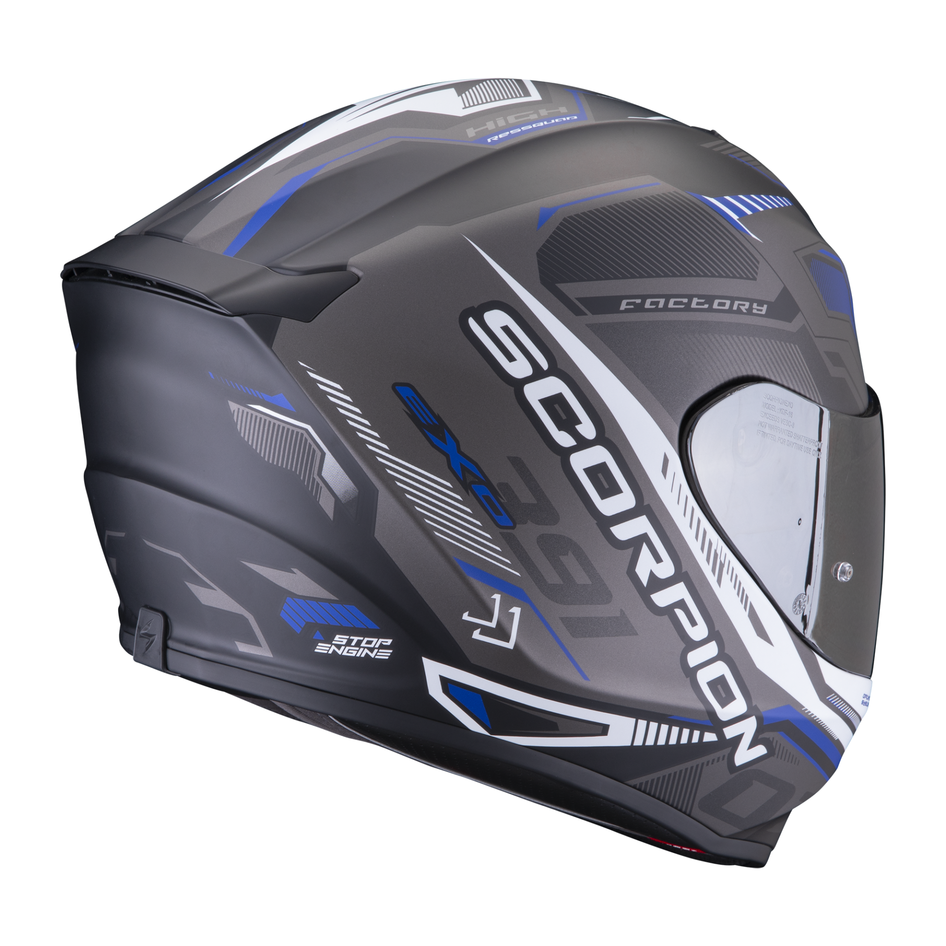 Casco Integrale Scorpion EXO 391 HAUT Nero Argento Blu ECE 22-06