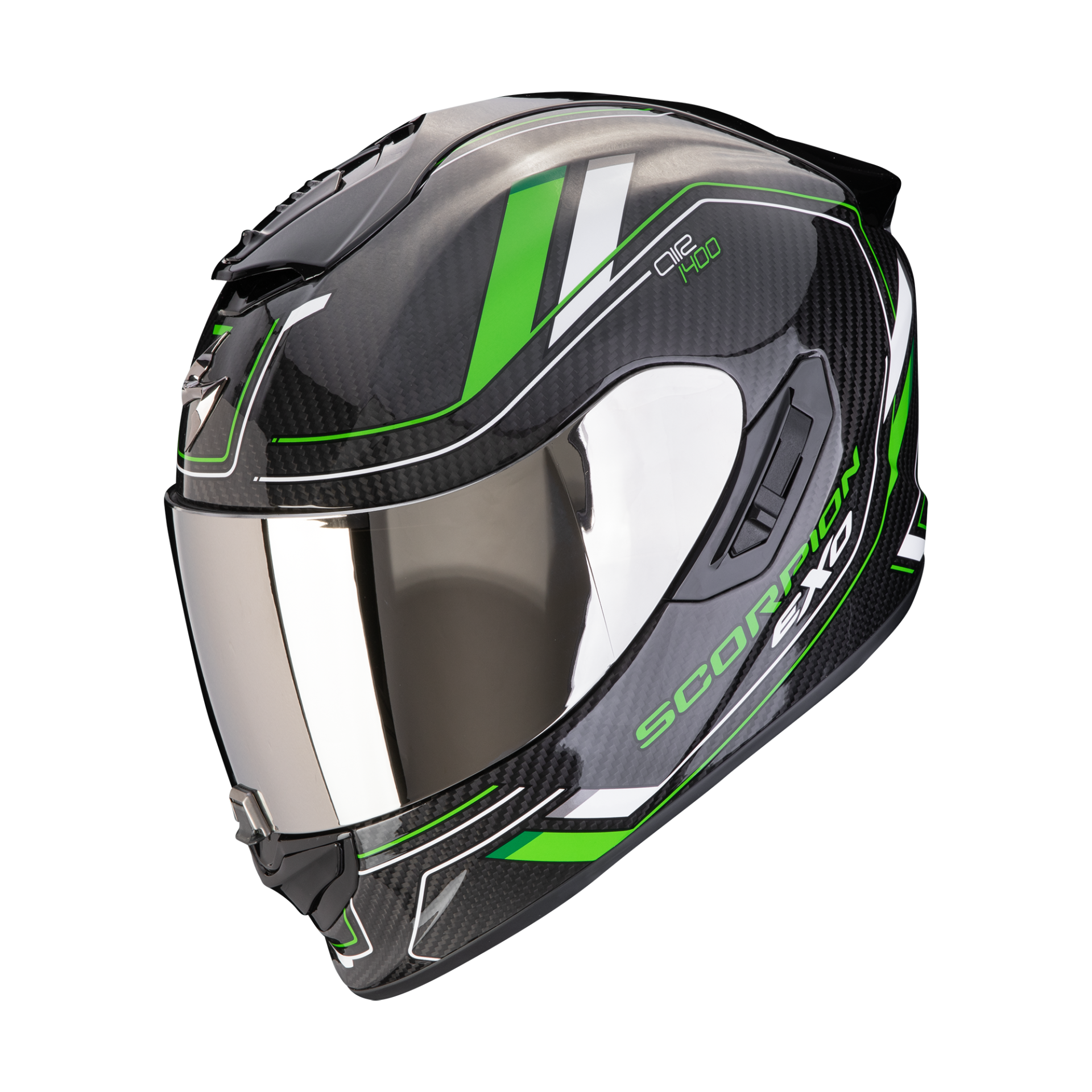 Casco Integrale Scorpion EXO 1400 EVO 2 Carbon Air MIRAGE Nero Verde ECE 22-06