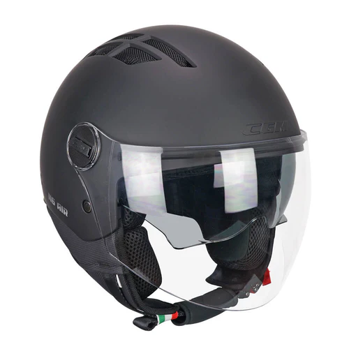 Casco Jet CGM AIR Mono Nero Opaco Visiera E Parasole ECE 22-06