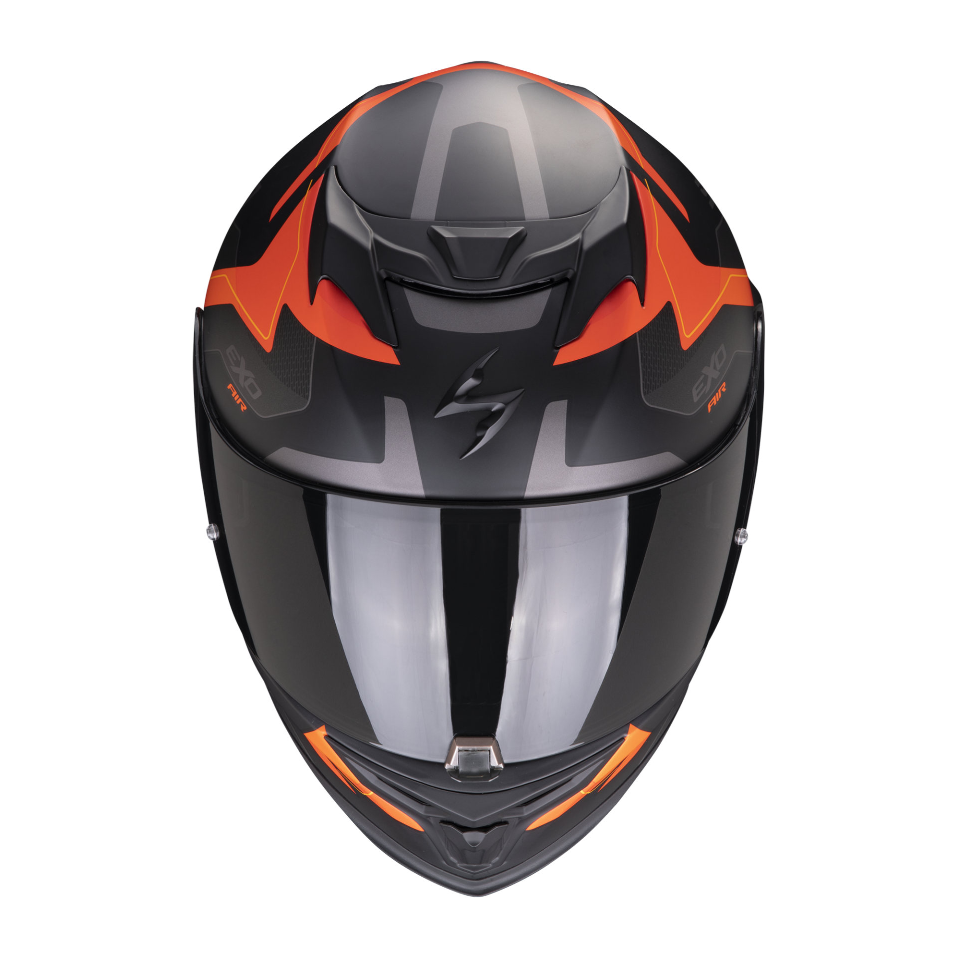 Casco Moto Integrale Touring Scorpion EXO 520 EVO AIR ECE 22-06 Elan Nero Opaco Arancio