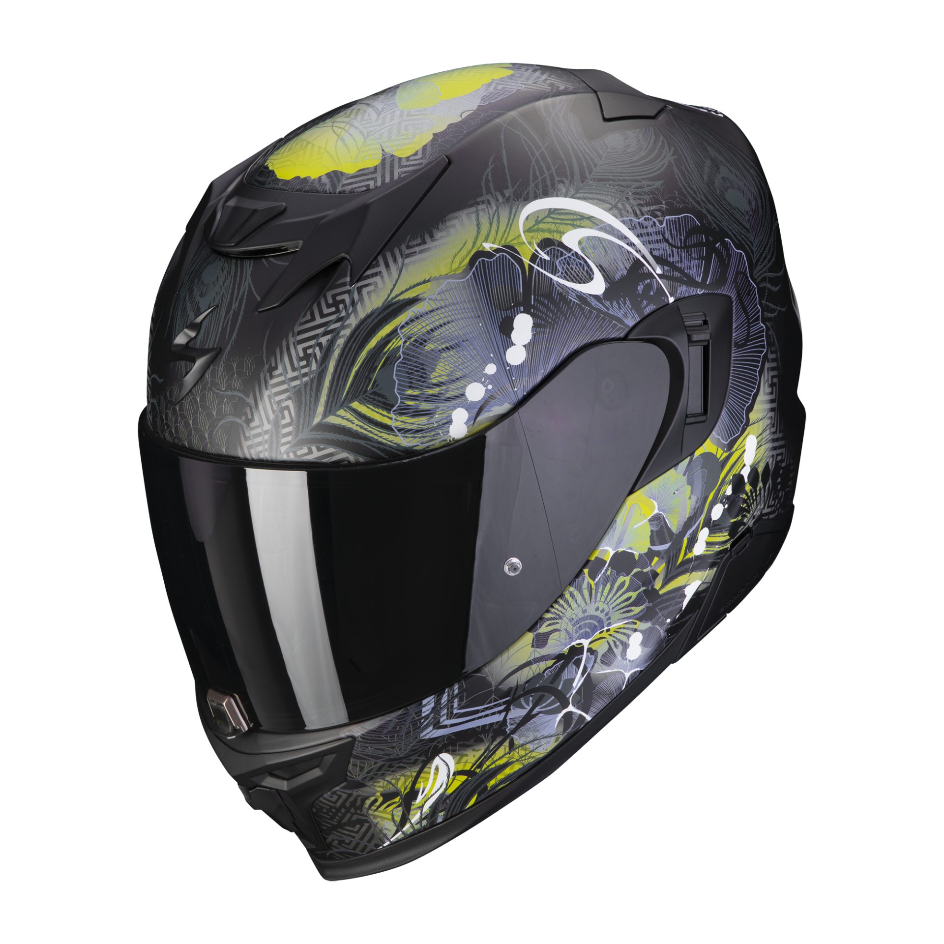 Casco Moto Integrale Touring Scorpion EXO 520 EVO AIR ECE 22-06 Melrose Nero Opaco Giallo