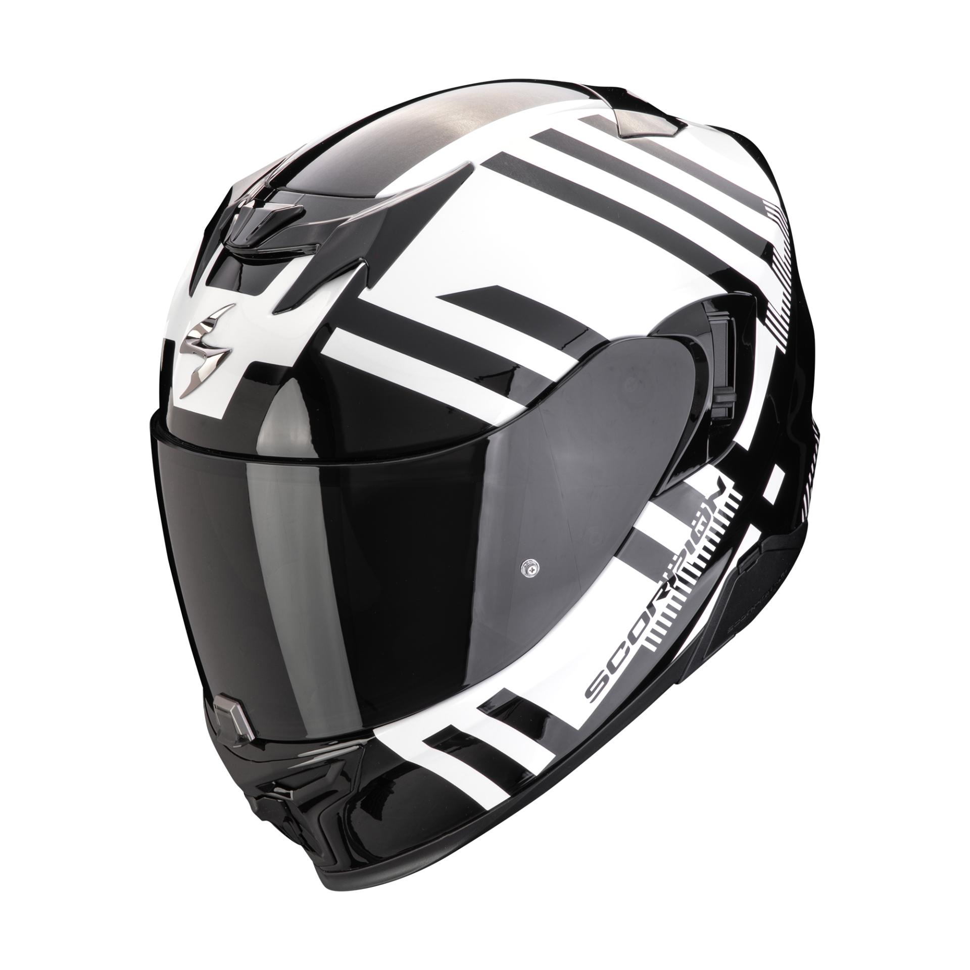 Casco Moto Integrale Touring Scorpion EXO 520 EVO AIR ECE 22-06 Banshee Bianco Perla Nero