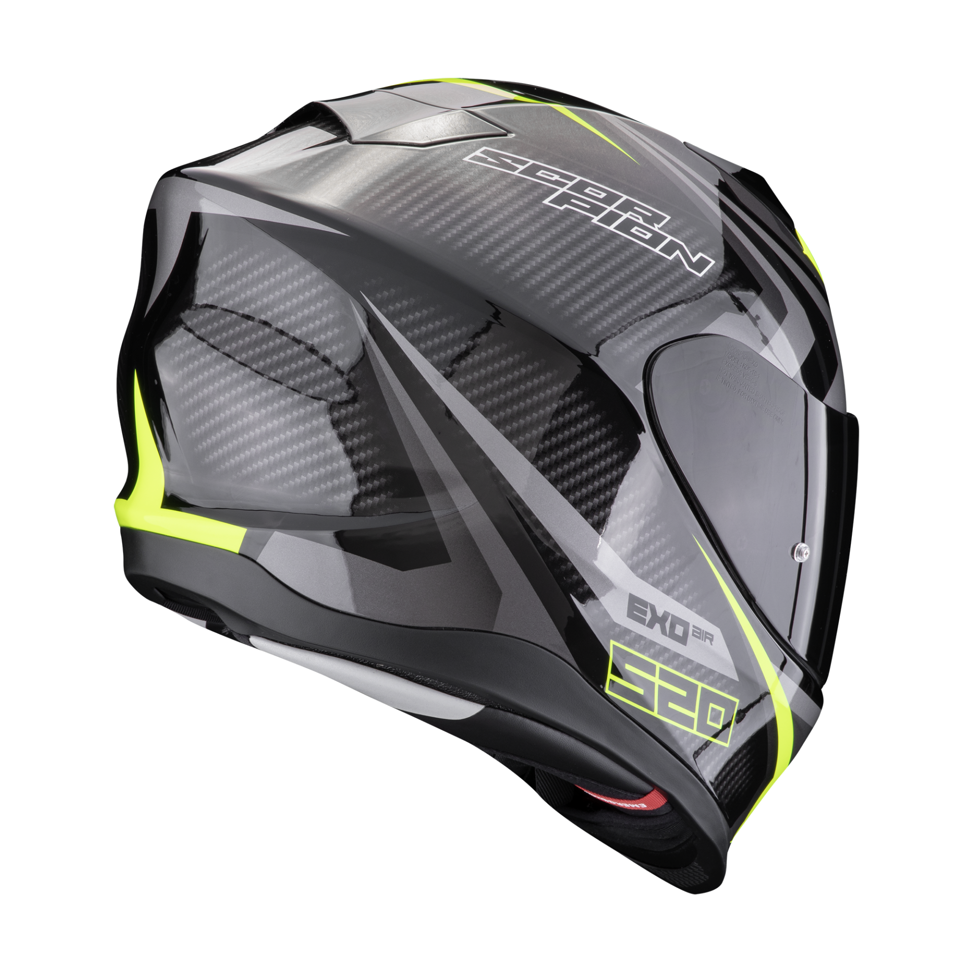 Casco Moto Integrale Touring Scorpion EXO 520 EVO AIR ECE 22-06 Terra Nero Argento Giallo Neon