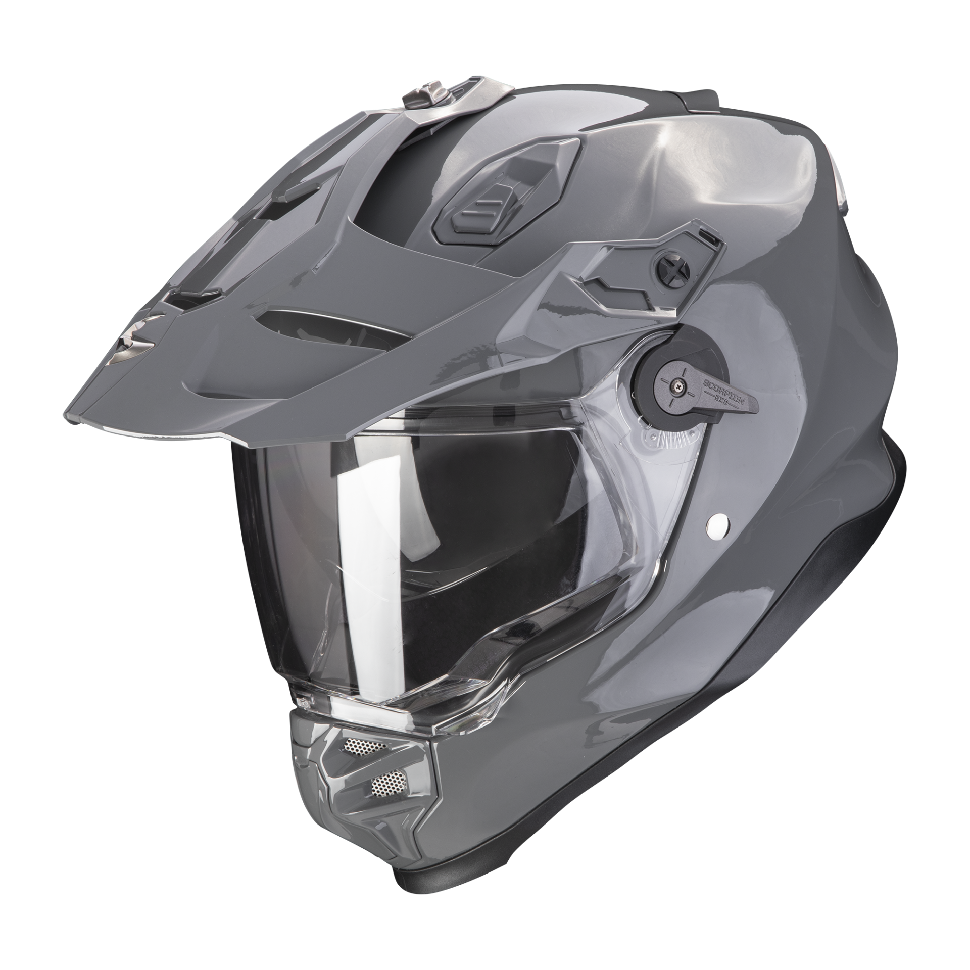 Casco Moto Integrale Adventure Scorpion ADF 9000 AIR In Fibra ECE 22-06 Solid Grigio Cemento