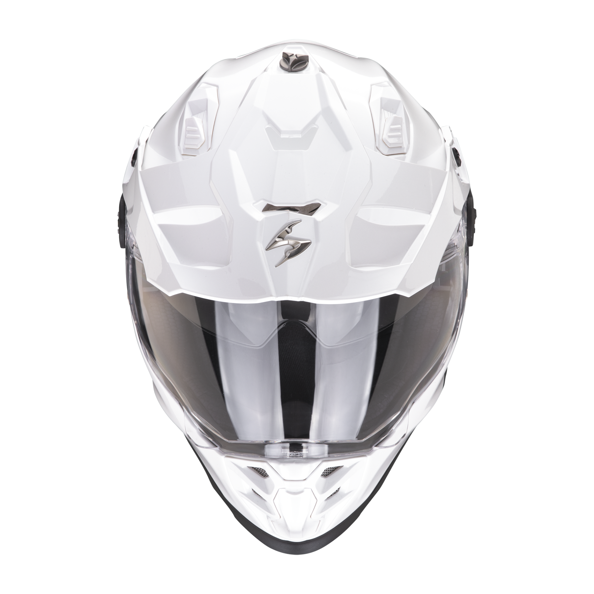 Casco Moto Integrale Adventure Scorpion ADF 9000 AIR In Fibra ECE 22-06 Solid Bianco Perla