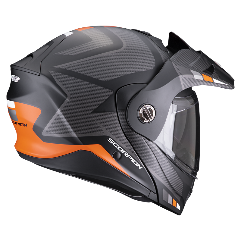 Casco Moto Modulare Adventure Scorpion ADX 2 ECE 22-06 Camino Nero Opaco Argento Arancio