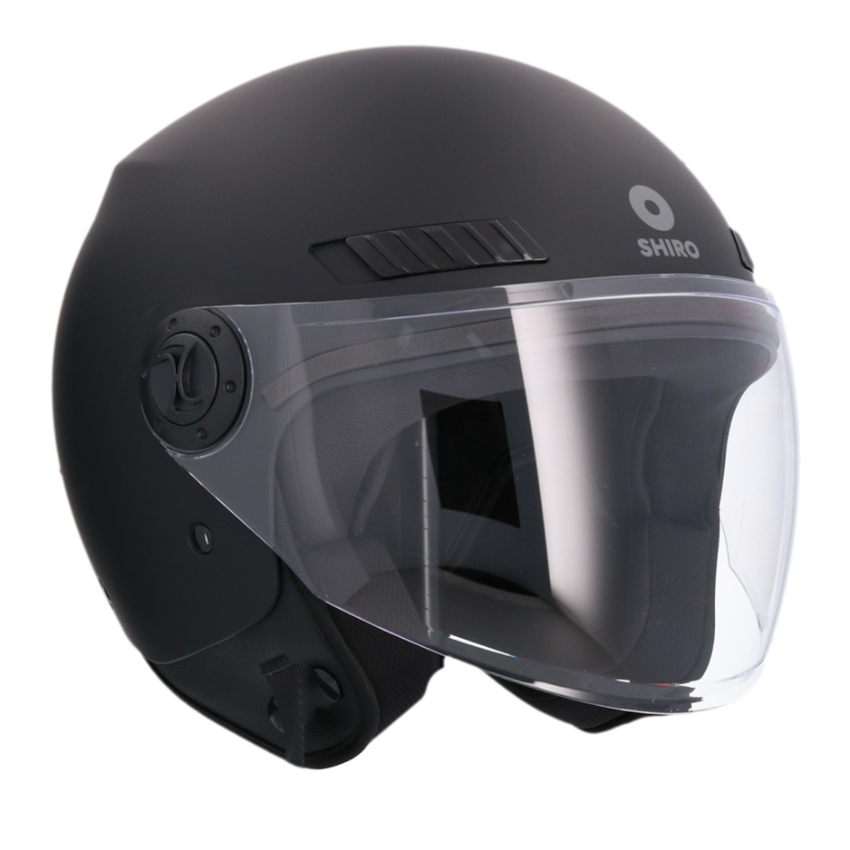 Casco Moto Jet SHIRO Sh-62 Kyoto Nero Opaco ECE 22-06