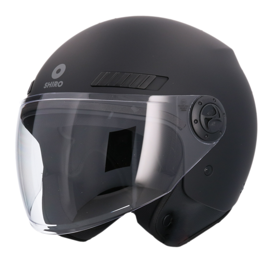 Casco Moto Jet SHIRO Sh-62 Kyoto Nero Opaco ECE 22-06