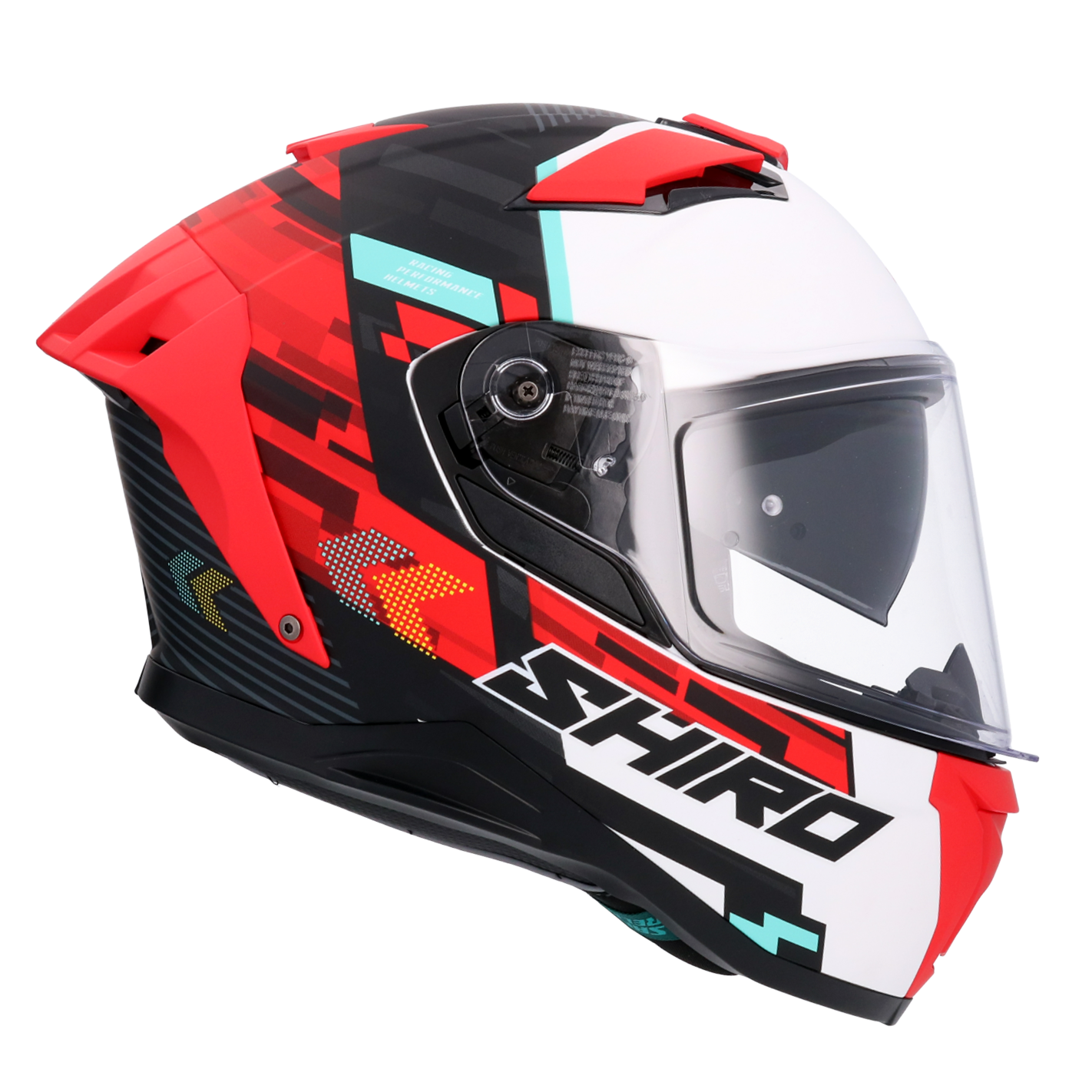 Casco Moto Integrale SHIRO Alpha Racer One Rosso Opaco ECE 22-06