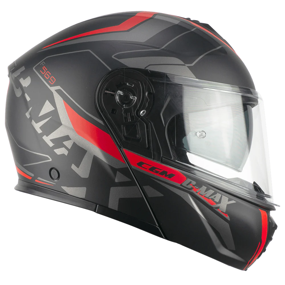 Casco Modulare 569 C-Max City Nero Rosso ECE 22-06 P/J