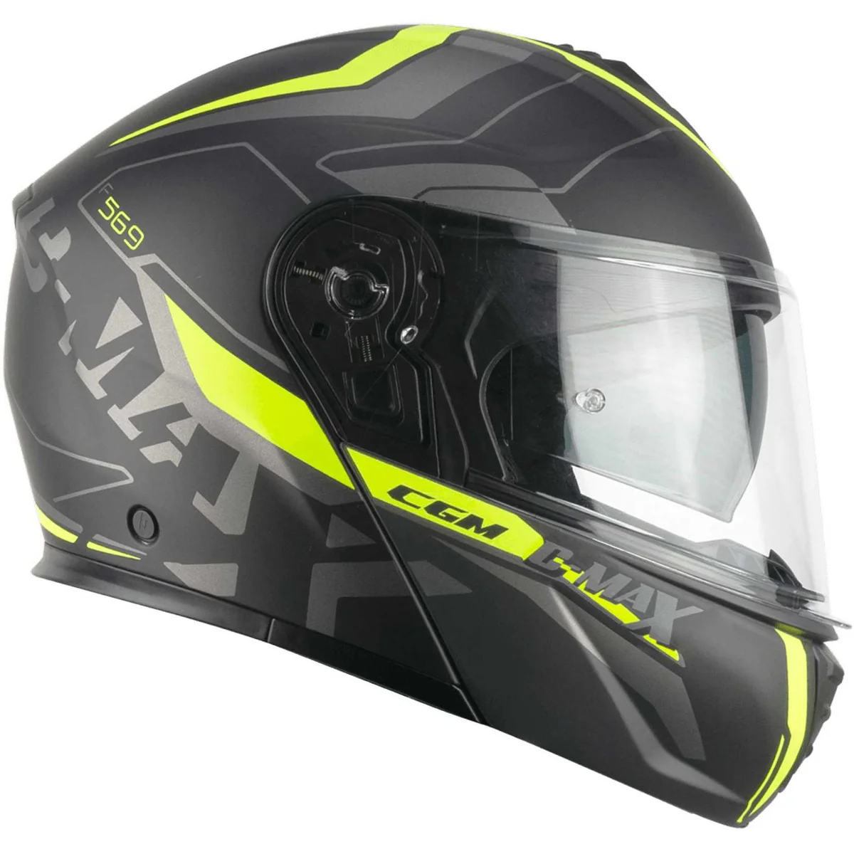 Casco Modulare 569 C-Max City Nero Giallo Fluo ECE 22-06 P/J