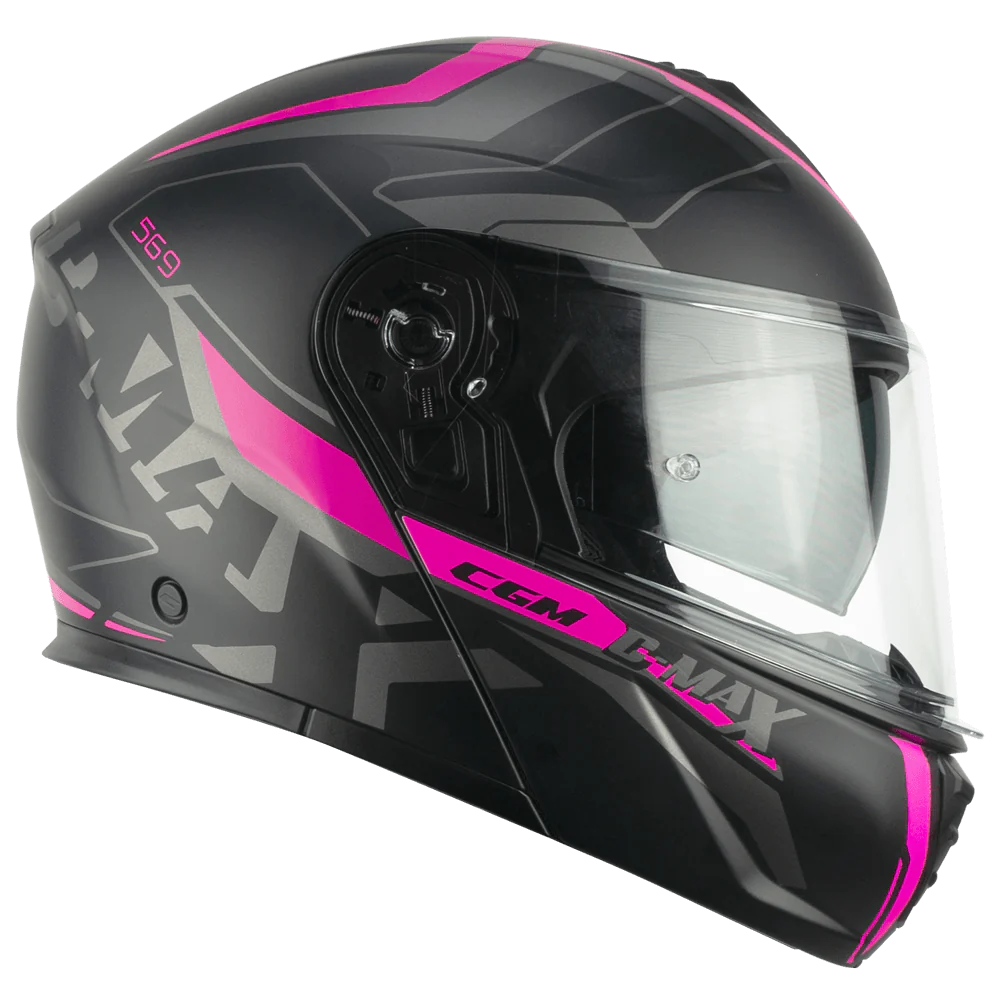 Casco Modulare 569 C-Max City Nero Fucsia Fluo ECE 22-06 P/J