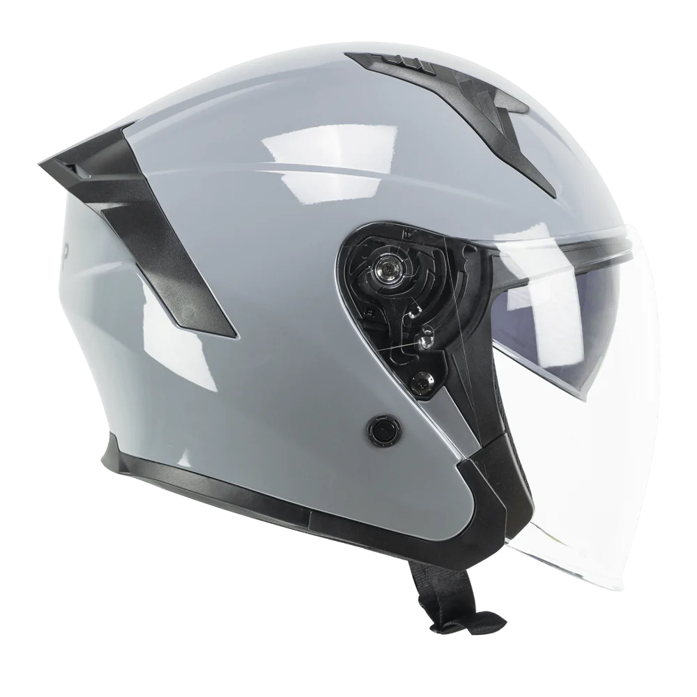 Casco Jet SKA-P Jedi Mono Grigio Lucido Visiera Lunga Parasole Interno ECE 22-06