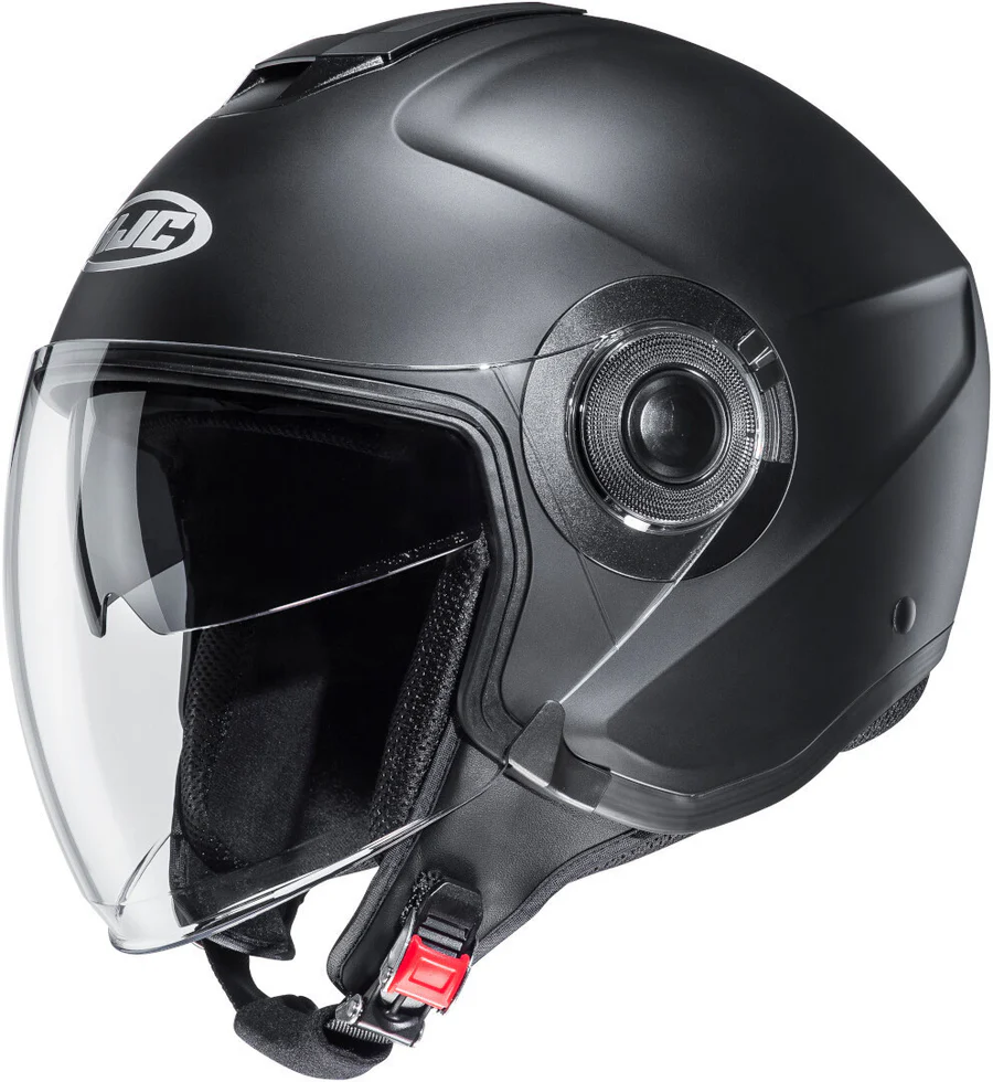 Casco Jet Hjc i40 N Nero Opaco ECE 22-06 Visiera Lunga Parasole Interno