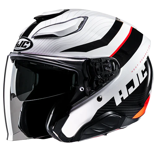 Casco Moto Jet Hjc F31 Naby MC1 Bianco Lucido Nero Rosso