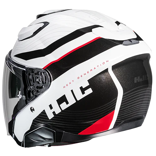 Casco Moto Jet Hjc F31 Naby MC1 Bianco Lucido Nero Rosso