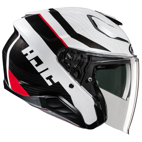 Casco Moto Jet Hjc F31 Naby MC1 Bianco Lucido Nero Rosso