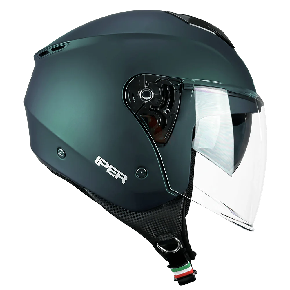 Casco Jet CGM 126A IPER MONO ECE 22-06 Con Visiera Lunga E Parasole Petrolio Opaco