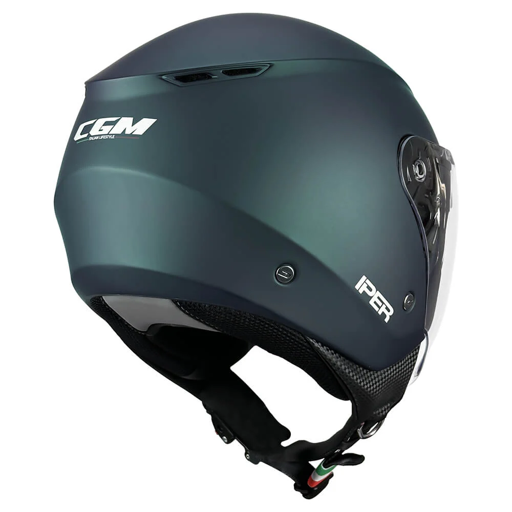 Casco Jet CGM 126A IPER MONO ECE 22-06 Con Visiera Lunga E Parasole Petrolio Opaco