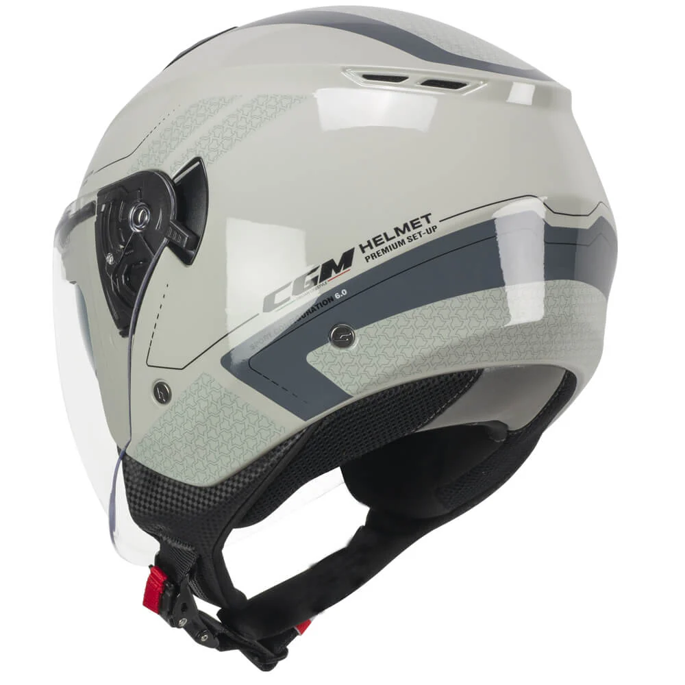 Casco Jet CGM 126A IPER CITY ECE 22-06 Con Visiera Lunga E Parasole Grigio Bigio