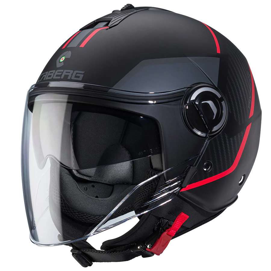 Casco Jet Caberg Riviera V4 X GEO Nero/Rosso/Antracite