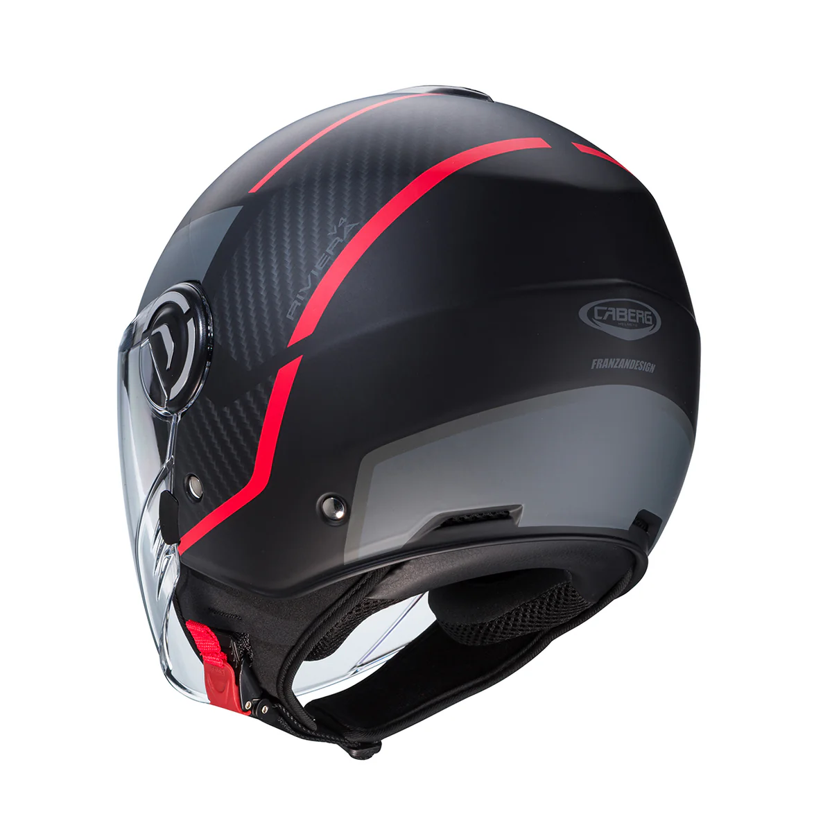 Casco Jet Caberg Riviera V4 X GEO Nero/Rosso/Antracite