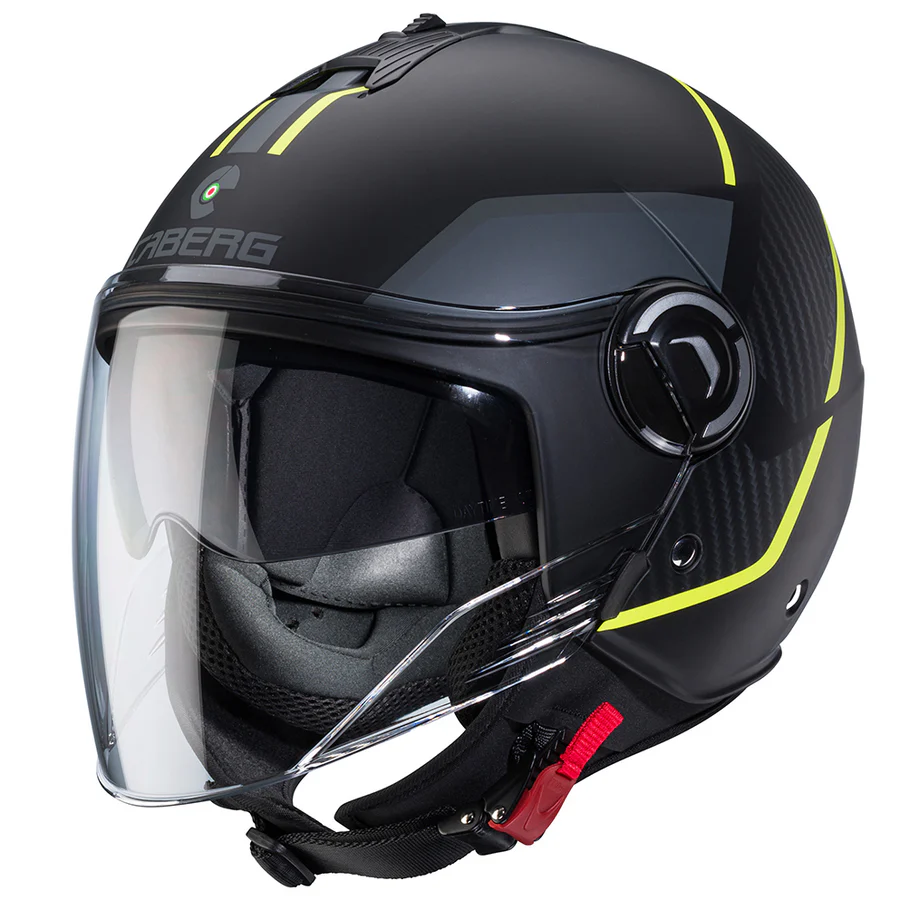 Casco Jet Caberg Riviera V4 X GEO Nero/Giallo Fluo/Antracite