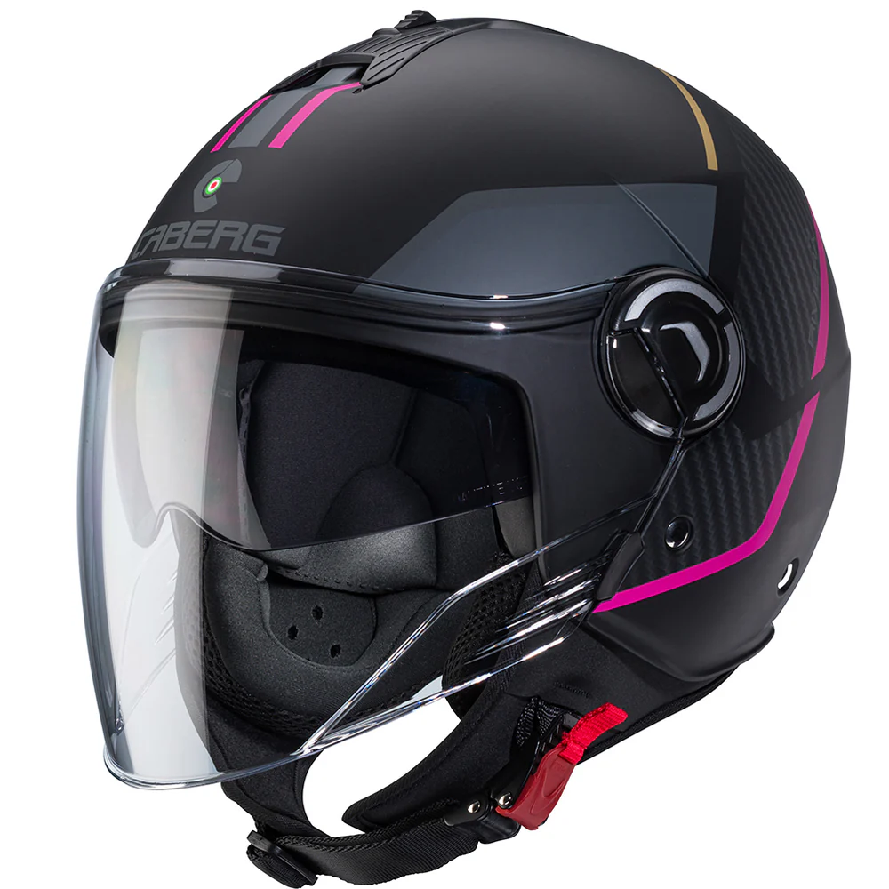 Casco Jet Caberg Riviera V4 X GEO Nero/Antracite/Fucsia