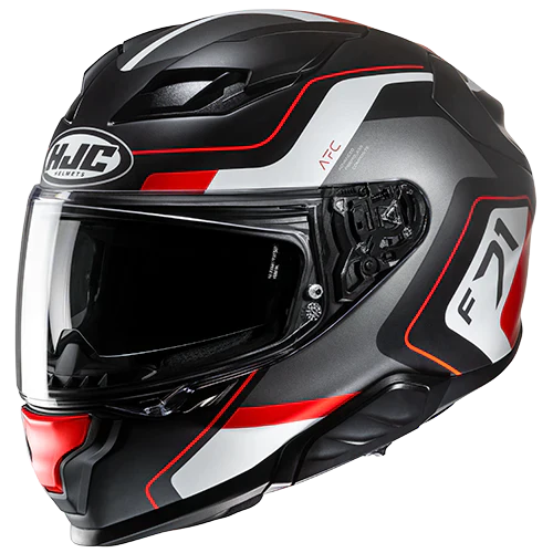 Casco Moto Integrale Hjc F71 Arcan MC1SF Nero Opaco Bianco Rosso