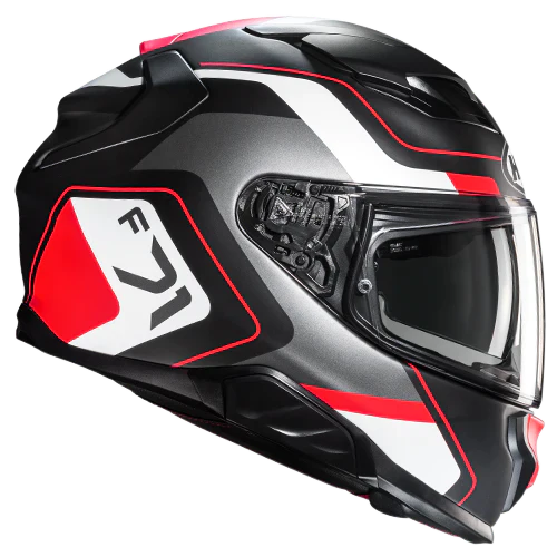 Casco Moto Integrale Hjc F71 Arcan MC1SF Nero Opaco Bianco Rosso