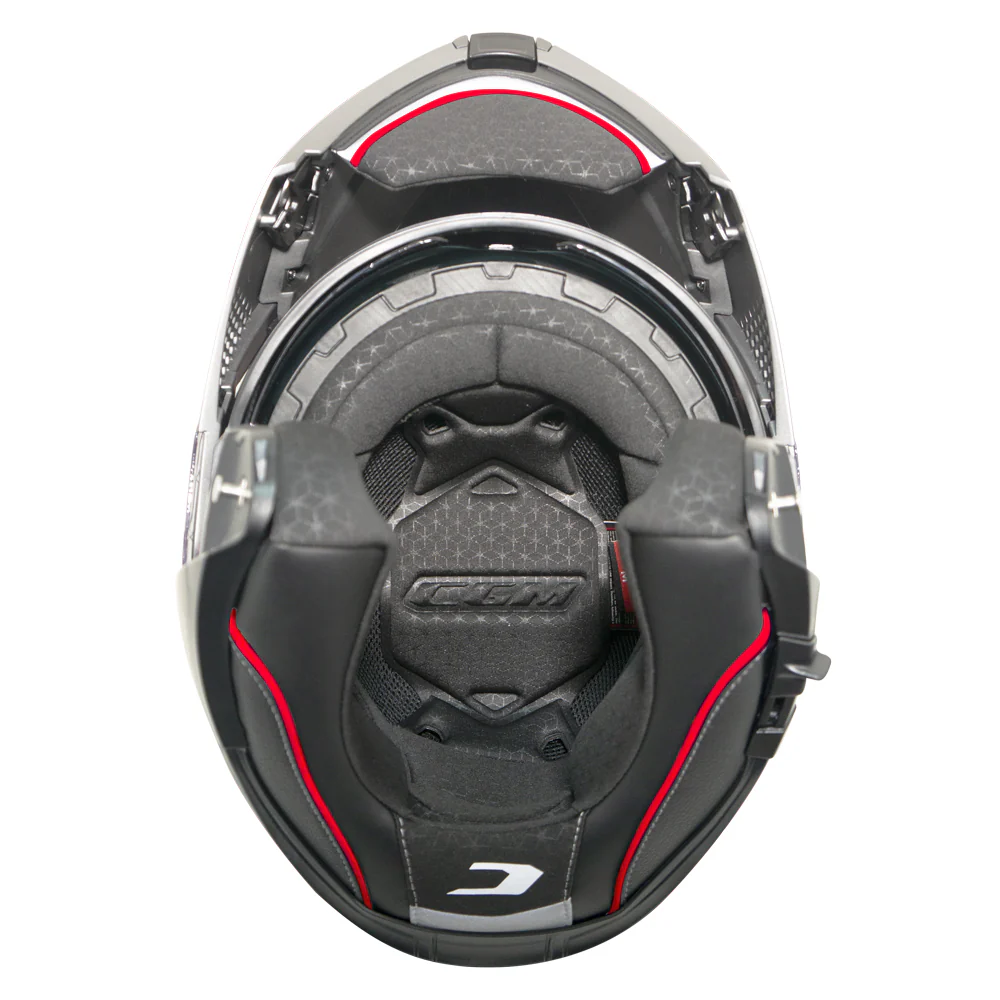 Casco CGM Modulare 560G MAD RIDE In Fibra Composita Nero Rosso opaco