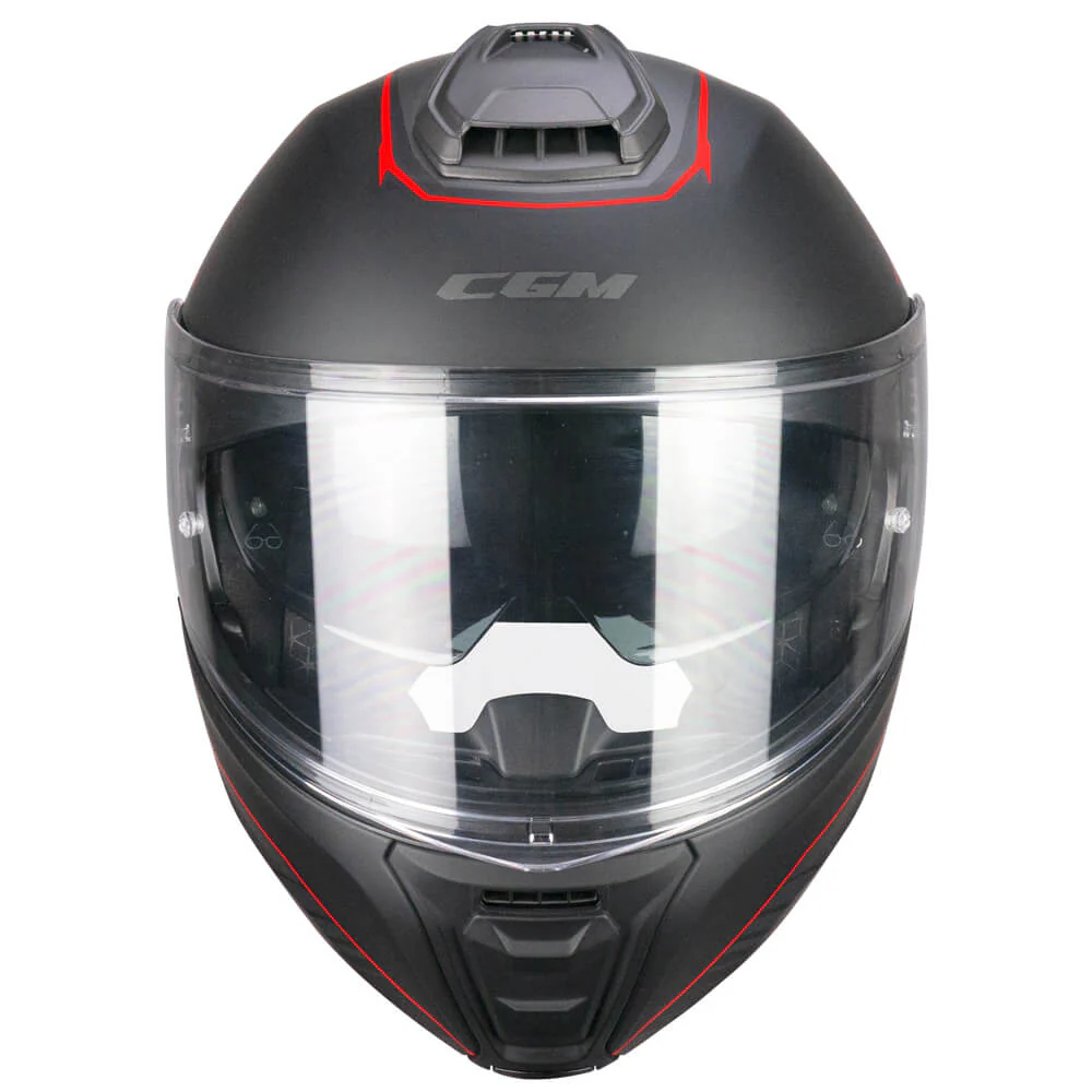 Casco CGM Modulare 560G MAD RIDE In Fibra Composita Nero Rosso opaco