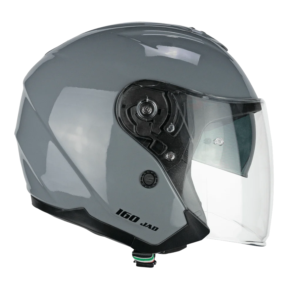 Casco CGM Jet 160A JAD MONO Grigio Lucido In Fibra Composita ECE 22/06