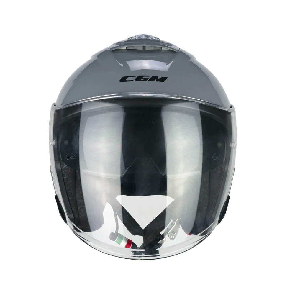 Casco CGM Jet 160A JAD MONO Grigio Lucido In Fibra Composita ECE 22/06