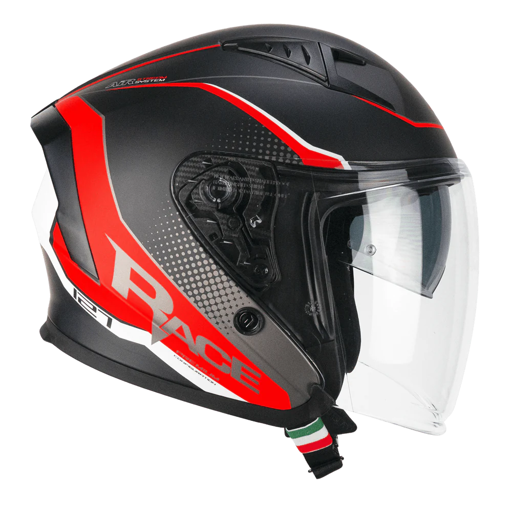 Casco CGM Jet 127A DEEP RACE Grafite Rosso Opaco ECE 22/06 New