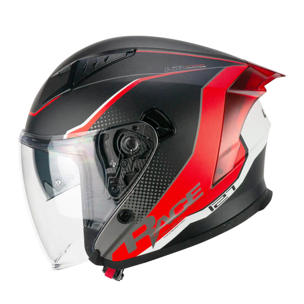 Casco CGM Jet 127A DEEP RACE Grafite Rosso Opaco ECE 22/06 New