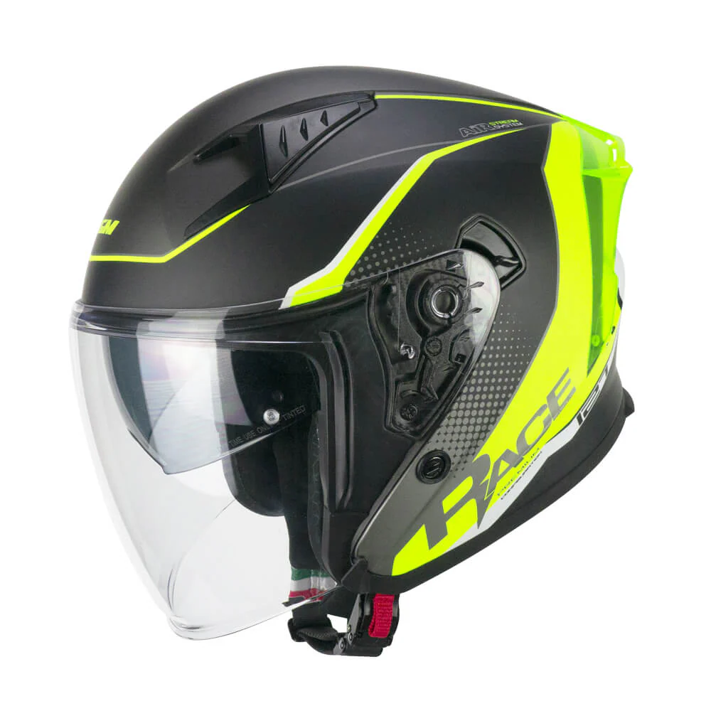 Casco CGM Jet 127A DEEP RACE Grafite Giallo Fluo Opaco ECE 22/06 New