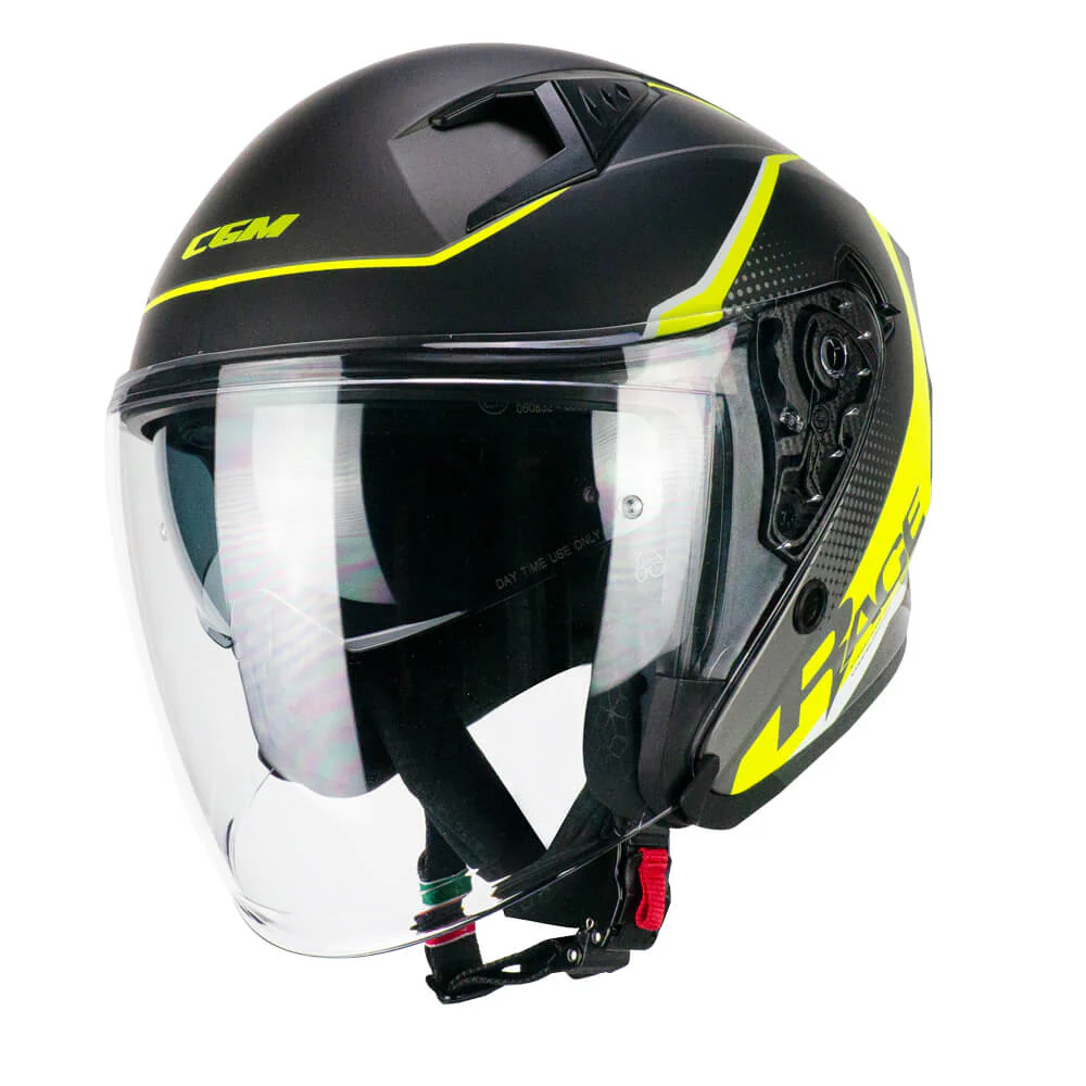 Casco CGM Jet 127A DEEP RACE Grafite Giallo Fluo Opaco ECE 22/06 New