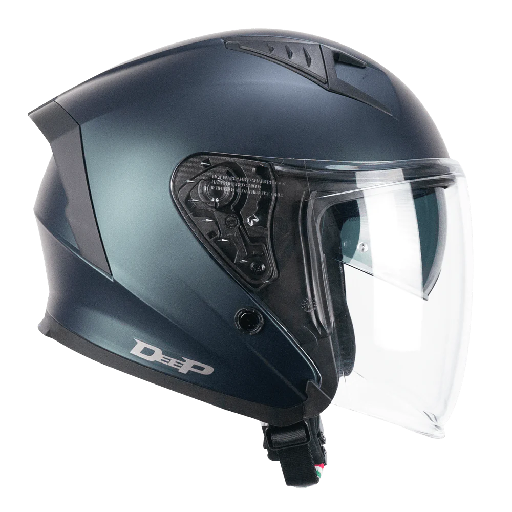 Casco CGM Jet 127A DEEP MONO Petrolio Satinato ECE 22/06 New