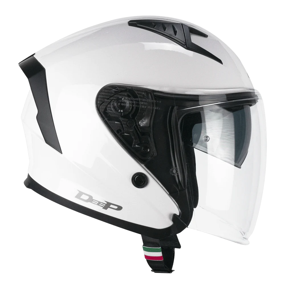 Casco CGM Jet 127A DEEP MONO Bianco Lucido ECE 22/06 New