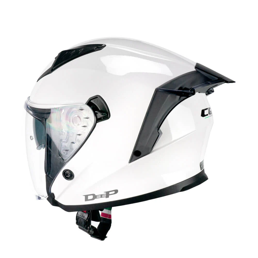 Casco CGM Jet 127A DEEP MONO Bianco Lucido ECE 22/06 New