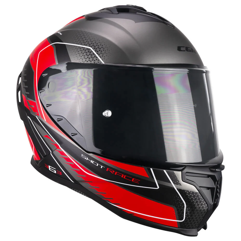 Casco CGM Integrale 363S SHOT RACE Antracite Rosso Opaco 22-06