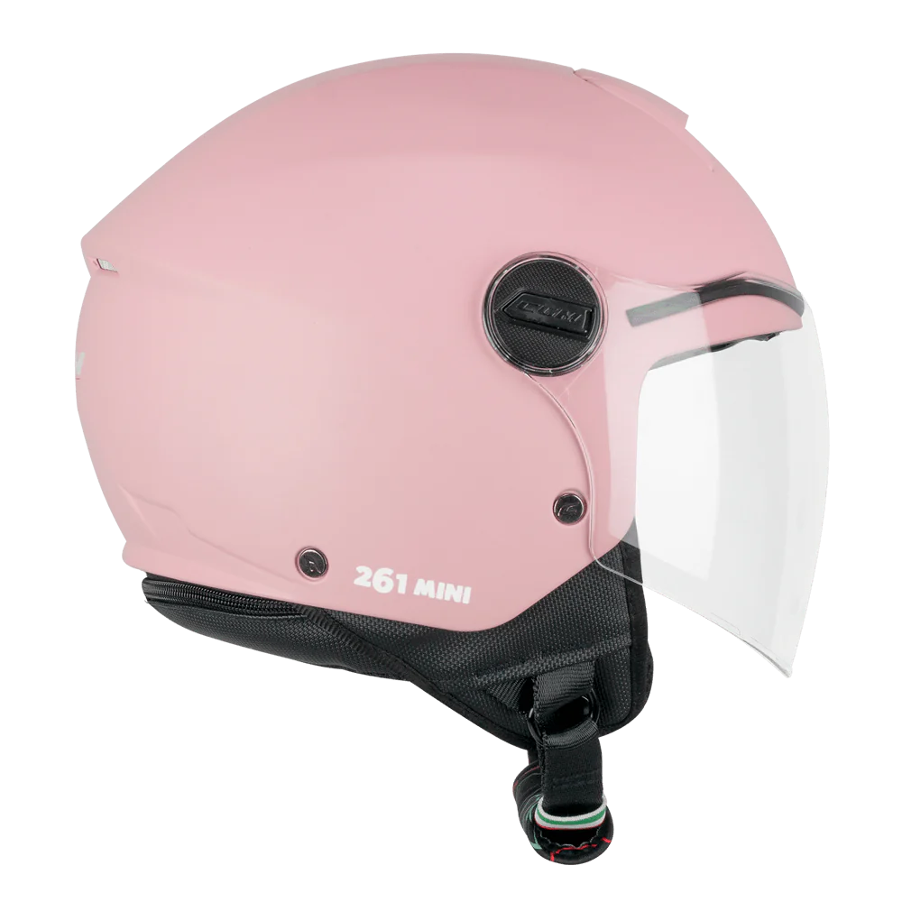 Casco CGM Bimbo 261A MINI MONO Rosa Opaco Con Visiera Lunga ECE 22-06