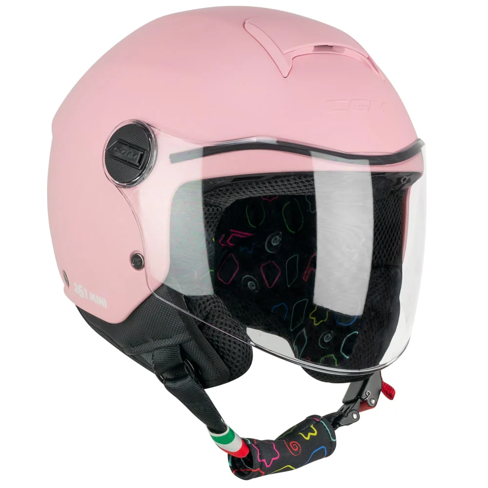 Casco CGM Bimbo 261A MINI MONO Rosa Opaco Con Visiera Lunga ECE 22-06