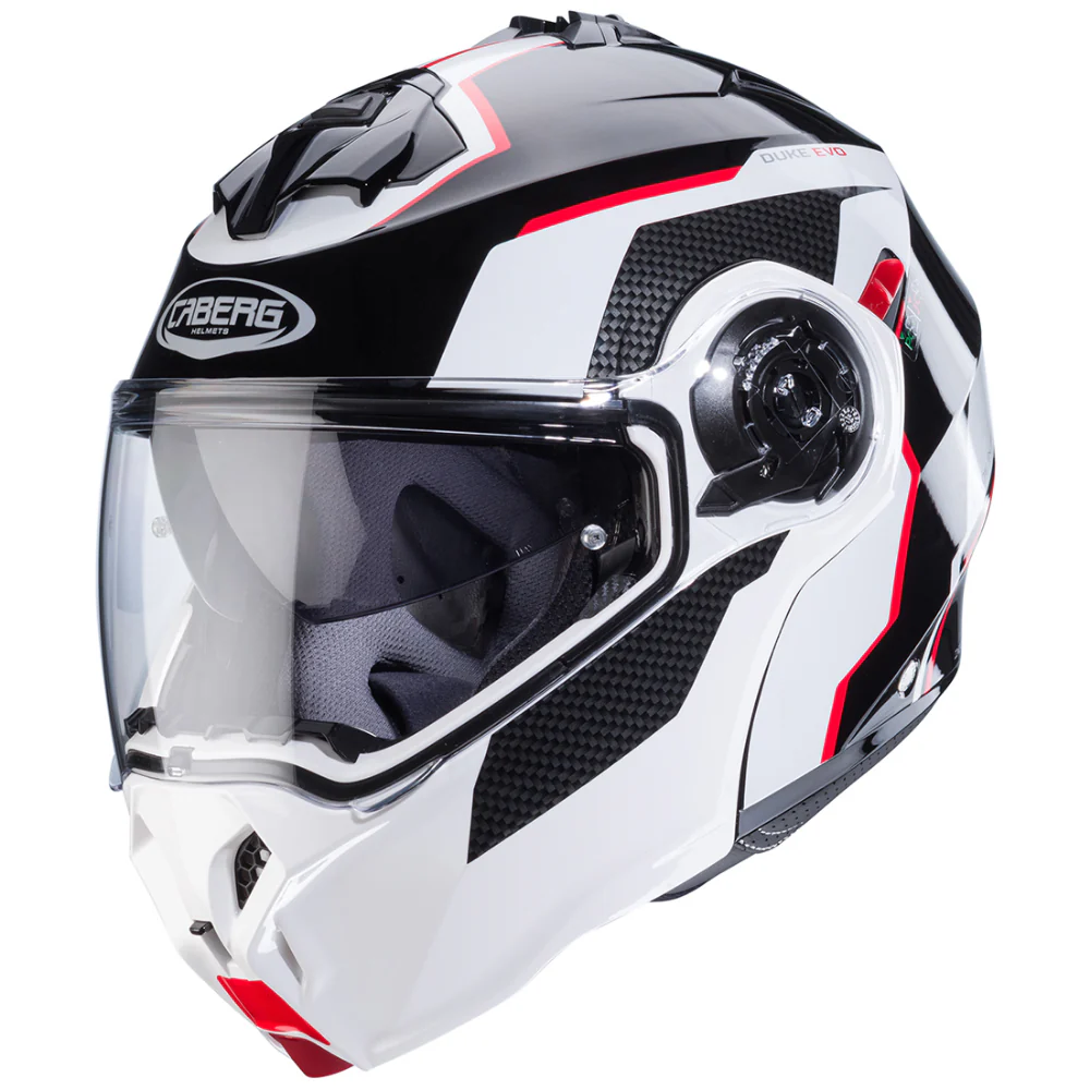 Casco Caberg Modulare Duke Evo Move Nero/Bianco/Rosso ECE 22-06 P/J