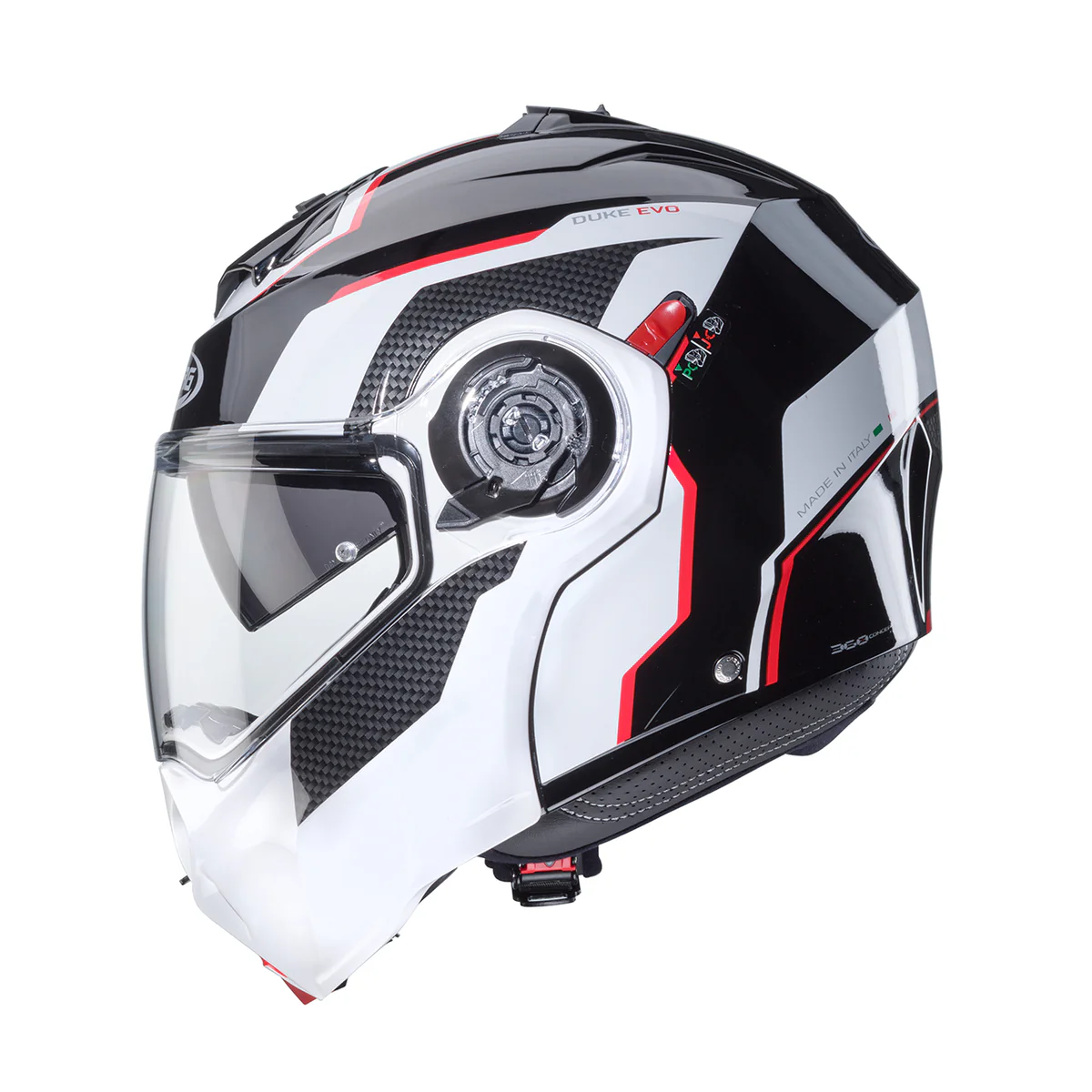 Casco Caberg Modulare Duke Evo Move Nero/Bianco/Rosso ECE 22-06 P/J