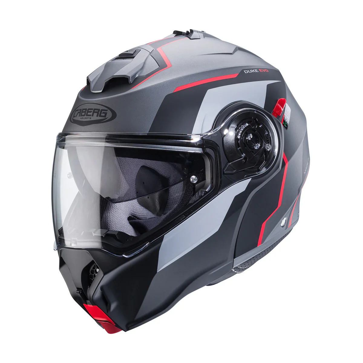 Casco Caberg Modulare Duke Evo Move Grigio/Nero/Rosso ECE 22-06 P/J