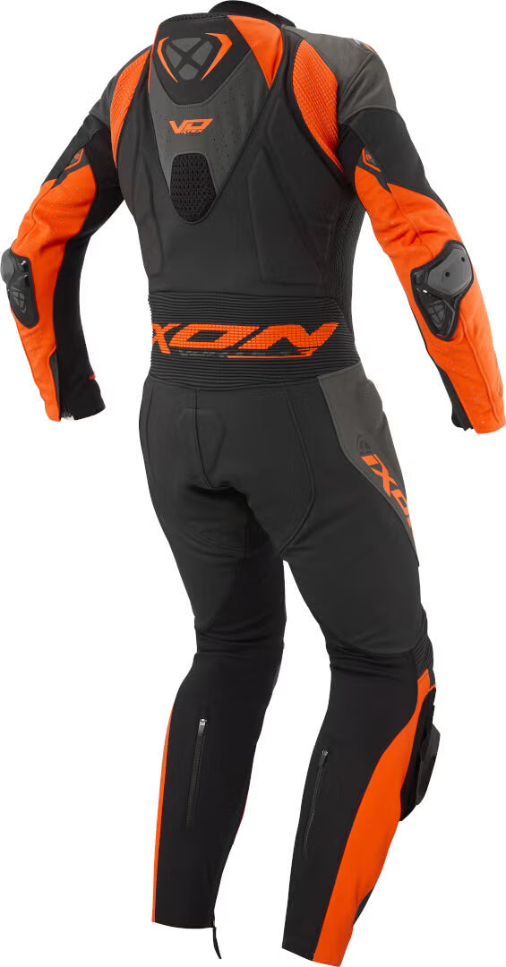 Tuta Moto In Pelle IXON VORTEX 3 Nero Antracite Arancione