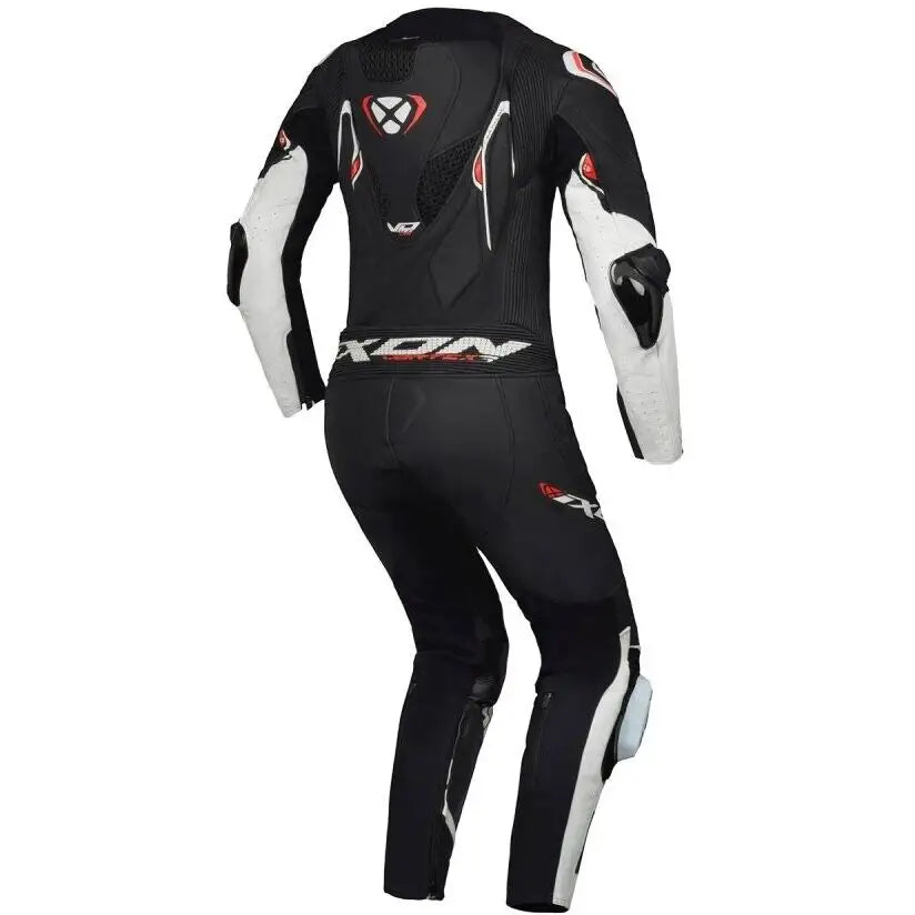 tuta moto pelle intera ixon vortex 3 nero bianco