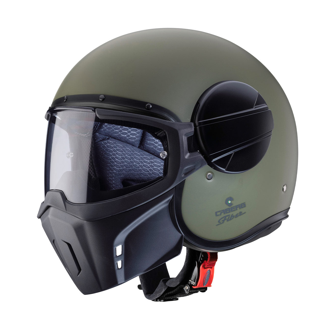 Caberg Jet Ghost Matt Military Green Helm in neuer Farbfaser